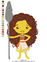 Carica l&#39;immagine nel visualizzatore di Gallery, Moana embroidery designs - Disney embroidery design machine embroidery file - Princess embroidery file - baby girl embroidery filled design

