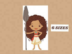Moana embroidery designs - Disney embroidery design machine embroidery file - Princess embroidery file - baby girl embroidery filled design