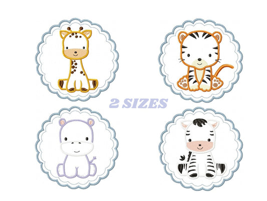 Animal embroidery designs - Giraffe embroidery design machine embroidery pattern - Zebra embroidery file - Tiger embroidery applique design
