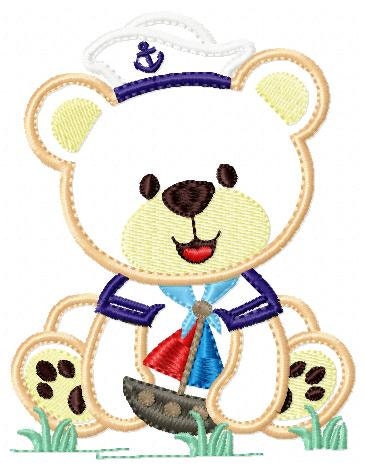 Bear embroidery designs - Teddy embroidery design machine embroidery pattern - Sailor bear embroidery - Bear applique design boy embroidery