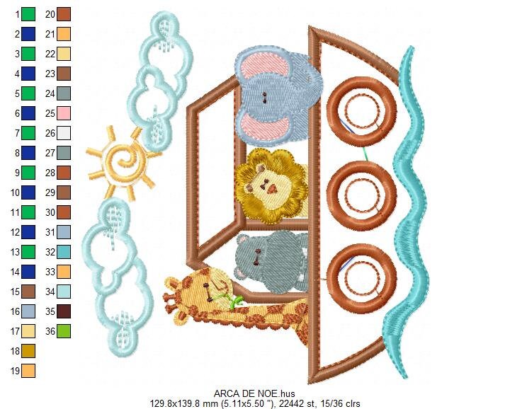 Noah's Ark embroidery designs - Ark of Noah embroidery design machine embroidery pattern - Kid embroidery file - boy embroidery download