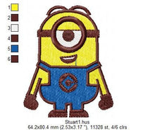 Laden Sie das Bild in den Galerie-Viewer, Minion embroidery designs - Minions embroidery design machine embroidery pattern - kid embroidery file - baby boy embroidery Stuart download
