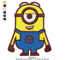 Laden Sie das Bild in den Galerie-Viewer, Minion embroidery designs - Minions embroidery design machine embroidery pattern - kid embroidery file - baby boy embroidery Stuart download
