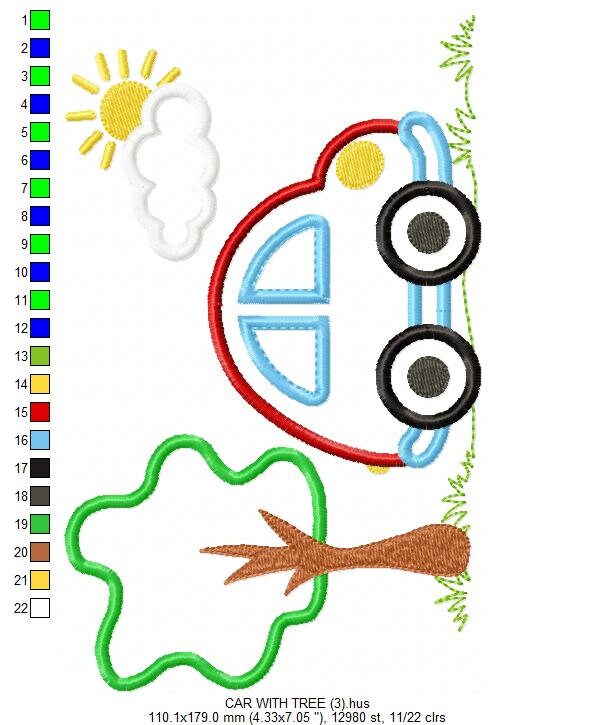 Car embroidery designs - vehicle embroidery design machine embroidery pattern - automobile embroidery file - car applique boy embroidery