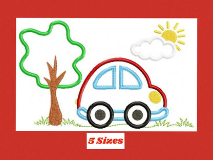 Car embroidery designs - vehicle embroidery design machine embroidery pattern - automobile embroidery file - car applique boy embroidery