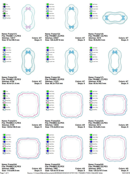 Frame embroidery designs set - Frame Applique Design - Shape Embroidery machine embroidery design - digital file instant download monogram