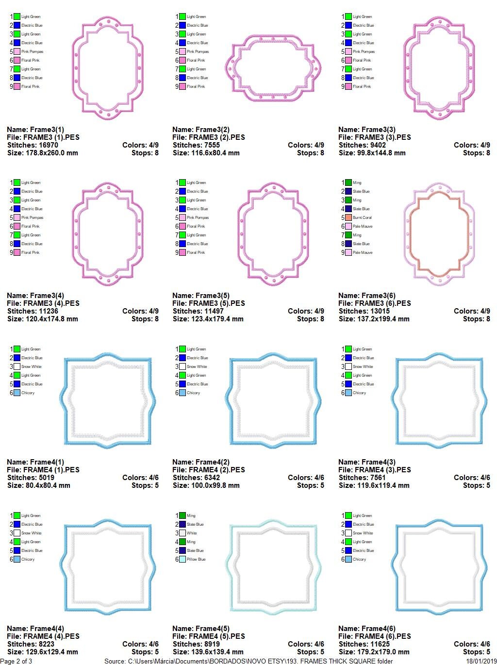 Frame embroidery designs set - Frame Applique Design - Shape Embroidery machine embroidery design - digital file instant download monogram