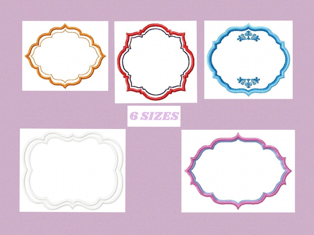Frame embroidery designs set - Frame Applique Design Machine embroidery pattern - Monogram frame shape tag embroidery file instant download