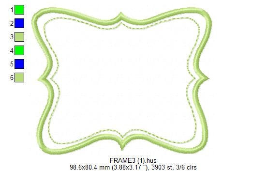 Frame embroidery designs set - Frame Applique Design machine embroidery pattern - Monogram embroidery file - shape tag instant download