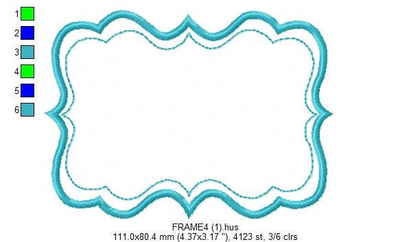 Frame embroidery designs set - Frame Applique Design machine embroidery pattern - Monogram embroidery file - shape tag instant download
