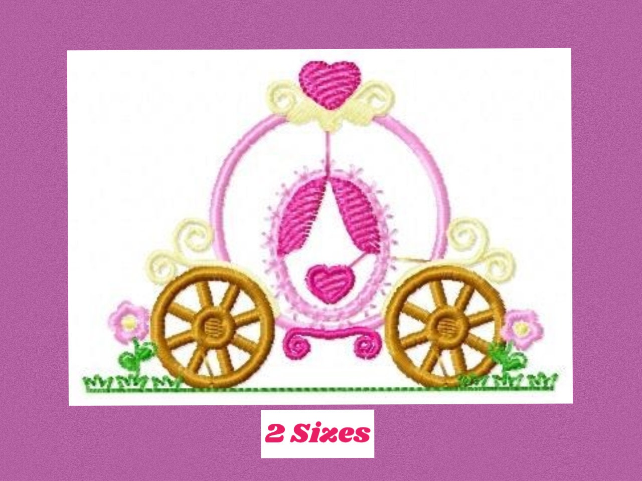 Princess Carriage embroidery design - Princess embroidery designs machine embroidery pattern - baby girl embroidery file - carriage applique