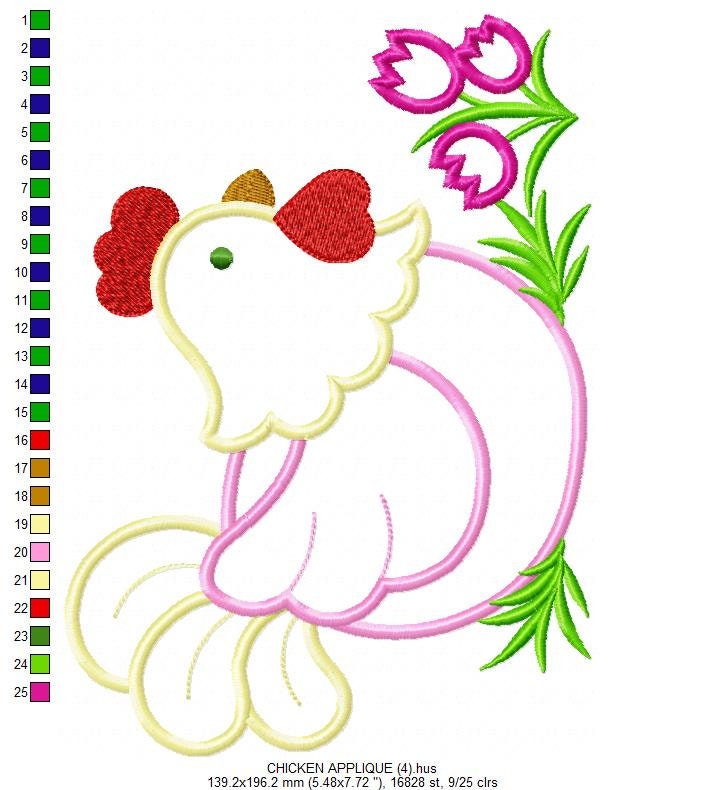 Chicken embroidery designs - Rooster embroidery design machine embroidery pattern - instant download - Kitchen towel embroidery file digital