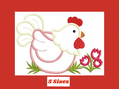 Chicken embroidery designs - Rooster embroidery design machine embroidery pattern - instant download - Kitchen towel embroidery file digital