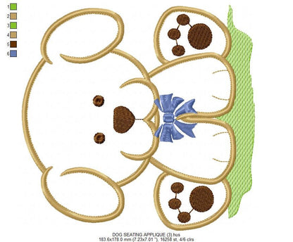 Dogs embroidery designs - Dog embroidery design machine embroidery pattern - Puppy embroidery file kid embroidery dog applique design pes