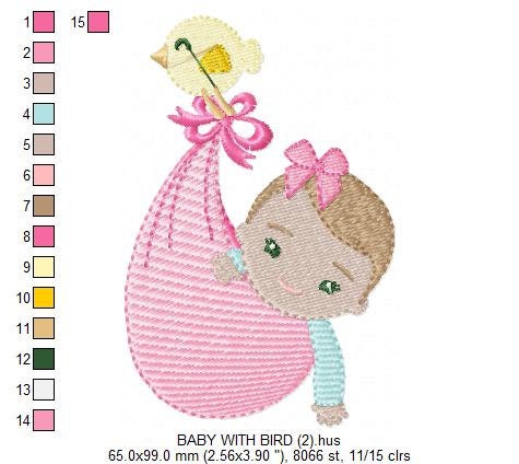 Sleeping baby embroidery design - Baby girl embroidery design machine embroidery pattern - Newborn embroidery file nursery instant download