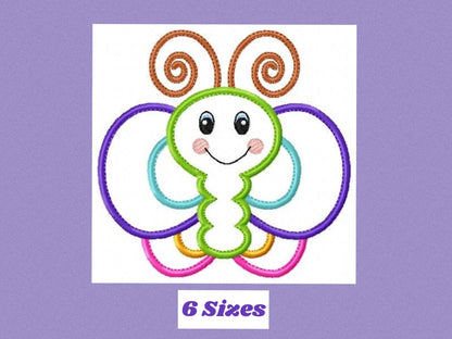 Butterfly embroidery design - Animal machine embroidery pattern - Baby girl file - Garden Butterfly applique - Instant digital download pes
