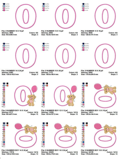 Numbers embroidery designs set - Number Applique Design - Birthday Embroidery machine embroidery file - Numbers applique - Instant download