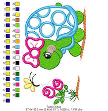 Cargar imagen en el visor de la galería, Turtle embroidery design - Water Lake Animal embroidery designs machine embroidery pattern - Female Turtle applique - instant download pes
