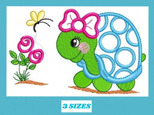 Turtle embroidery design - Water Lake Animal embroidery designs machine embroidery pattern - Female Turtle applique - instant download pes