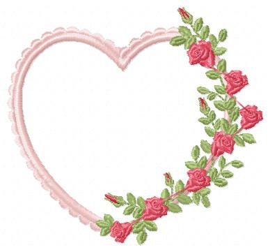 Heart with roses embroidery designs - Flower embroidery design machine embroidery pattern - Baby girl embroidery file Heart embroidery frame