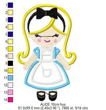 Charger l&#39;image dans la galerie, Alice embroidery designs -Disney Princess embroidery design machine embroidery pattern - Princess applique design - Alice in Wonderland file
