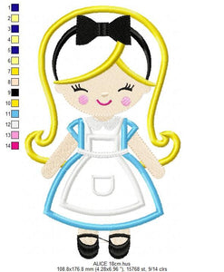 Alice embroidery designs -Disney Princess embroidery design machine embroidery pattern - Princess applique design - Alice in Wonderland file