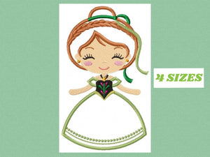 Princess Anna embroidery designs - Disney Princess embroidery design machine embroidery pattern - Frozen embroidery file - Princess applique