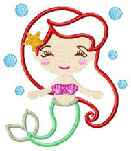 Charger l&#39;image dans la galerie, Ariel embroidery designs - Princess embroidery design machine embroidery pattern - Ariel applique design - disney embroidery mermaid design
