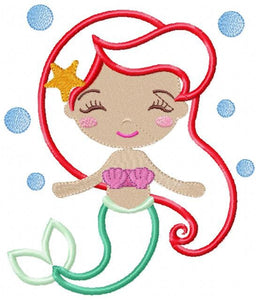 Ariel embroidery designs - Princess embroidery design machine embroidery pattern - Ariel applique design - disney embroidery mermaid design