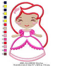 Load image into Gallery viewer, Ariel embroidery designs - Princess embroidery design disney embroidery machine embroidery pattern - Princess applique girl embroidery file
