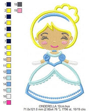 Charger l&#39;image dans la galerie, Cinderella embroidery designs - Princess embroidery design machine embroidery pattern - Disney Princess applique design - baby girl file
