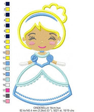 Cargar imagen en el visor de la galería, Cinderella embroidery designs - Princess embroidery design machine embroidery pattern - Disney Princess applique design - baby girl file
