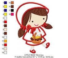 Charger l&#39;image dans la galerie, Little red riding hood embroidery designs - Princess embroidery design machine embroidery pattern - Princess applique design - girl applique
