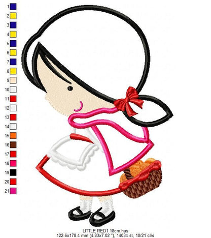 Little red riding hood embroidery designs - Princess embroidery design machine embroidery pattern - Princess applique design - girl applique Marcia Embroidery