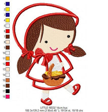 Load image into Gallery viewer, Little red riding hood embroidery designs - Princess embroidery design machine embroidery pattern - Princess applique design - girl applique
