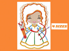 Load image into Gallery viewer, Brave Princess Merida embroidery designs - Disney Princess embroidery design machine embroidery pattern - Princess applique girl embroidery
