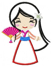 Cargar imagen en el visor de la galería, Mulan embroidery designs - Disney Princess embroidery design machine embroidery pattern - Princess applique design japanese geisha digital
