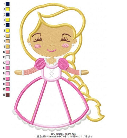 Rapunzel embroidery designs - Disney Princess embroidery design machine embroidery pattern - Princess applique design - Tangled download