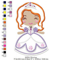 Charger l&#39;image dans la galerie, Sofia embroidery designs - Disney Princess embroidery design machine embroidery pattern - Princess applique design - baby girl embroidery
