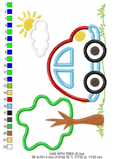 Car embroidery designs - vehicle embroidery design machine embroidery pattern - automobile embroidery file - car applique boy embroidery