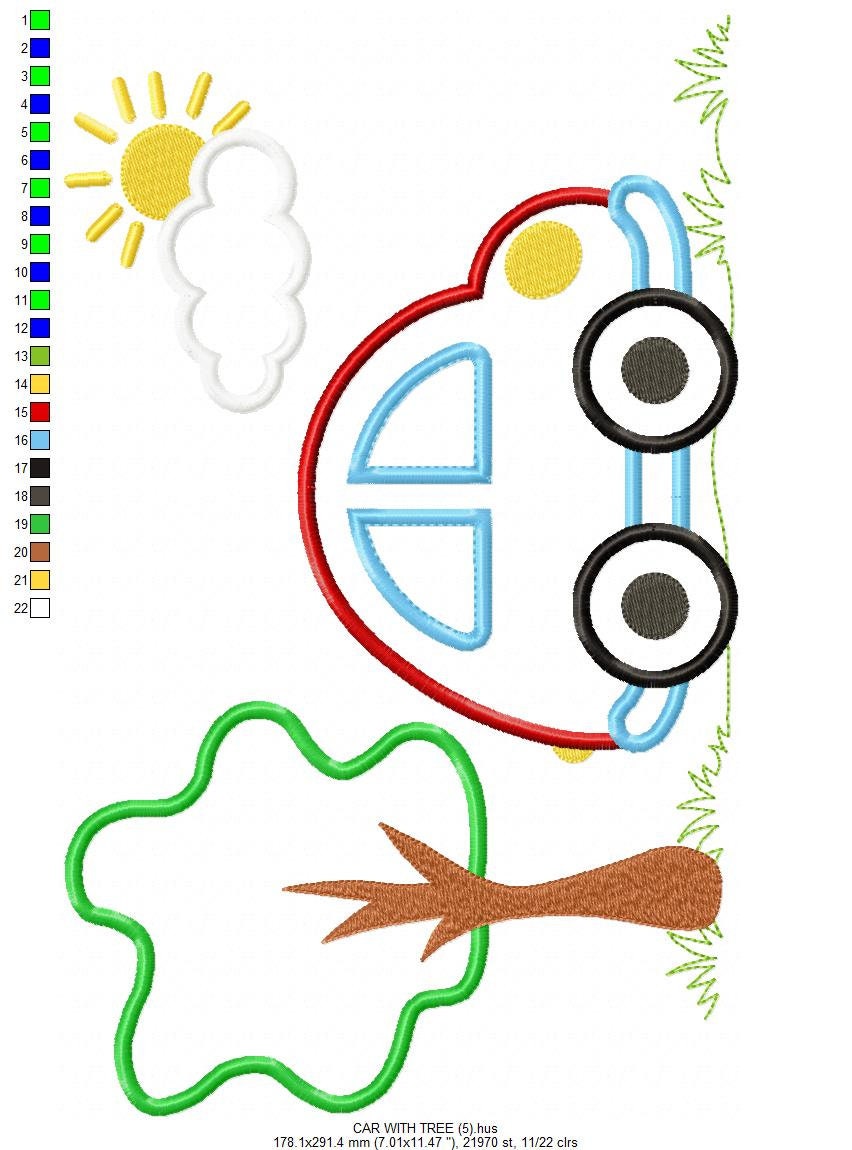 Car embroidery designs - vehicle embroidery design machine embroidery pattern - automobile embroidery file - car applique boy embroidery