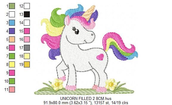 Unicorn embroidery designs - Girl embroidery design machine embroidery pattern - Unicorns embroidery file - baby girl embroidery newborn pes