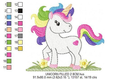 Unicorn embroidery designs - Girl embroidery design machine embroidery pattern - Unicorns embroidery file - baby girl embroidery newborn pes