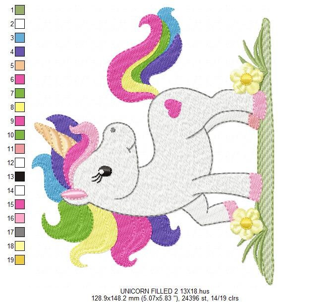 Unicorn embroidery designs - Girl embroidery design machine embroidery pattern - Unicorns embroidery file - baby girl embroidery newborn pes