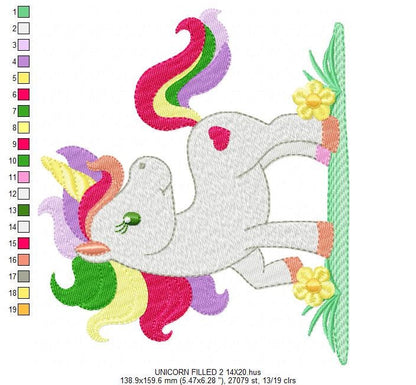 Unicorn embroidery designs - Girl embroidery design machine embroidery pattern - Unicorns embroidery file - baby girl embroidery newborn pes
