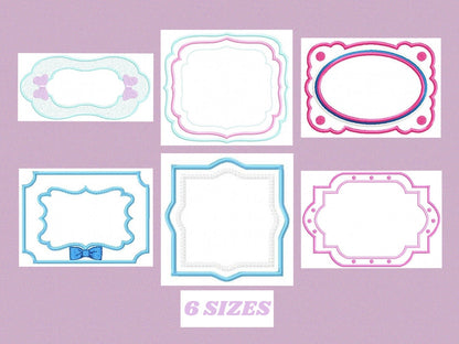 Frame embroidery designs set - Frame Applique Design - Shape Embroidery machine embroidery design - digital file instant download monogram