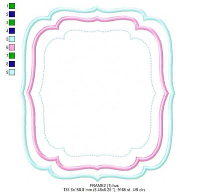 Frame embroidery designs set - Frame Applique Design - Shape Embroidery machine embroidery design - digital file instant download monogram