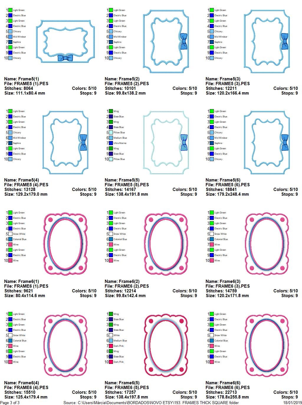Frame embroidery designs set - Frame Applique Design - Shape Embroidery machine embroidery design - digital file instant download monogram