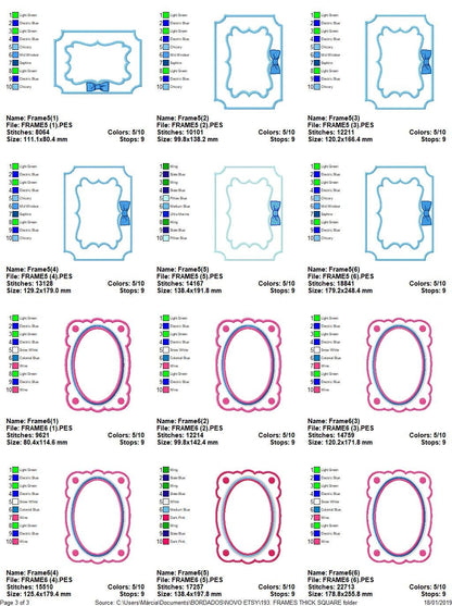 Frame embroidery designs set - Frame Applique Design - Shape Embroidery machine embroidery design - digital file instant download monogram