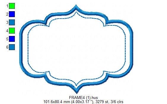 Frame embroidery designs set - Frame Applique Design machine embroidery pattern - monogram shape embroidery file - instant download jef pes